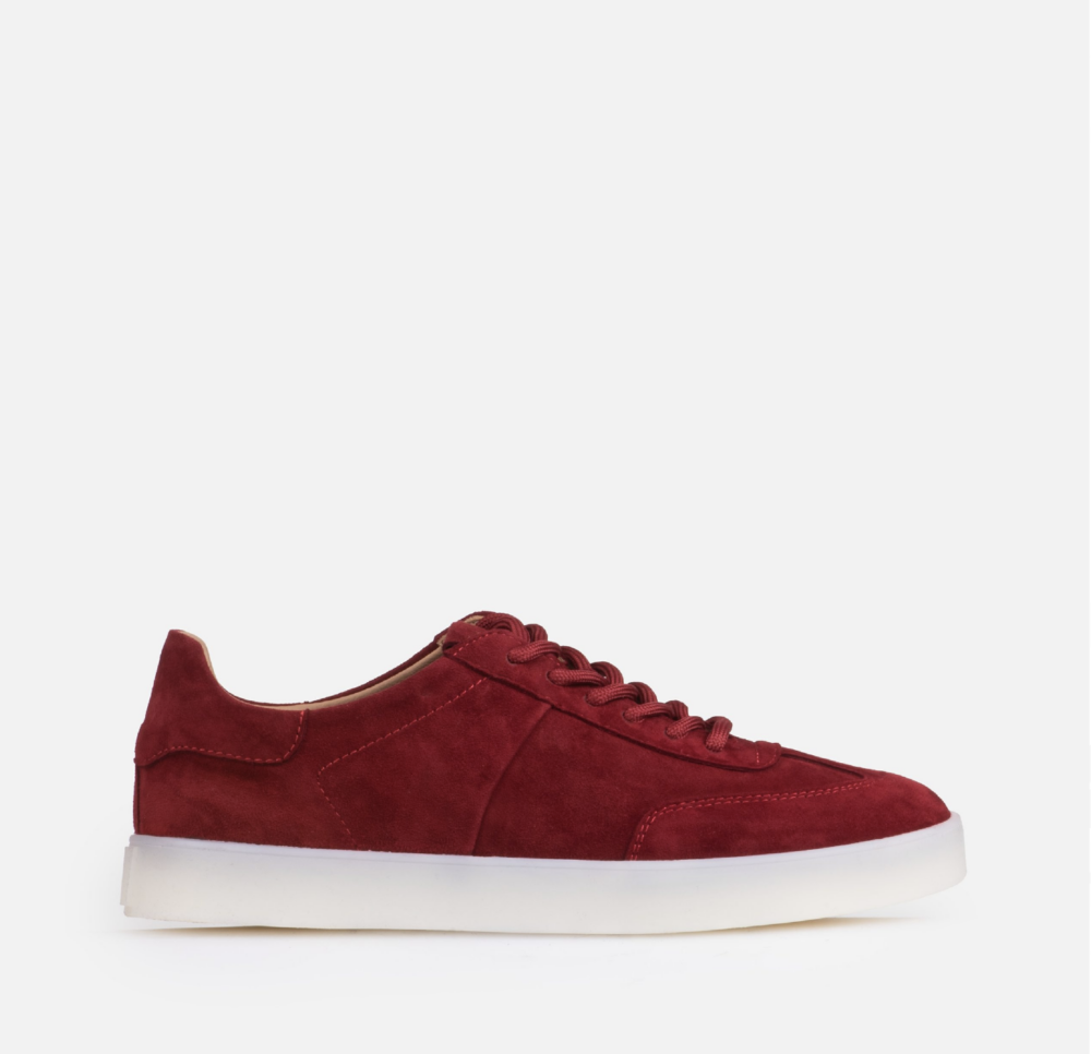 Arama red suede sneakers with lightweight sole for women