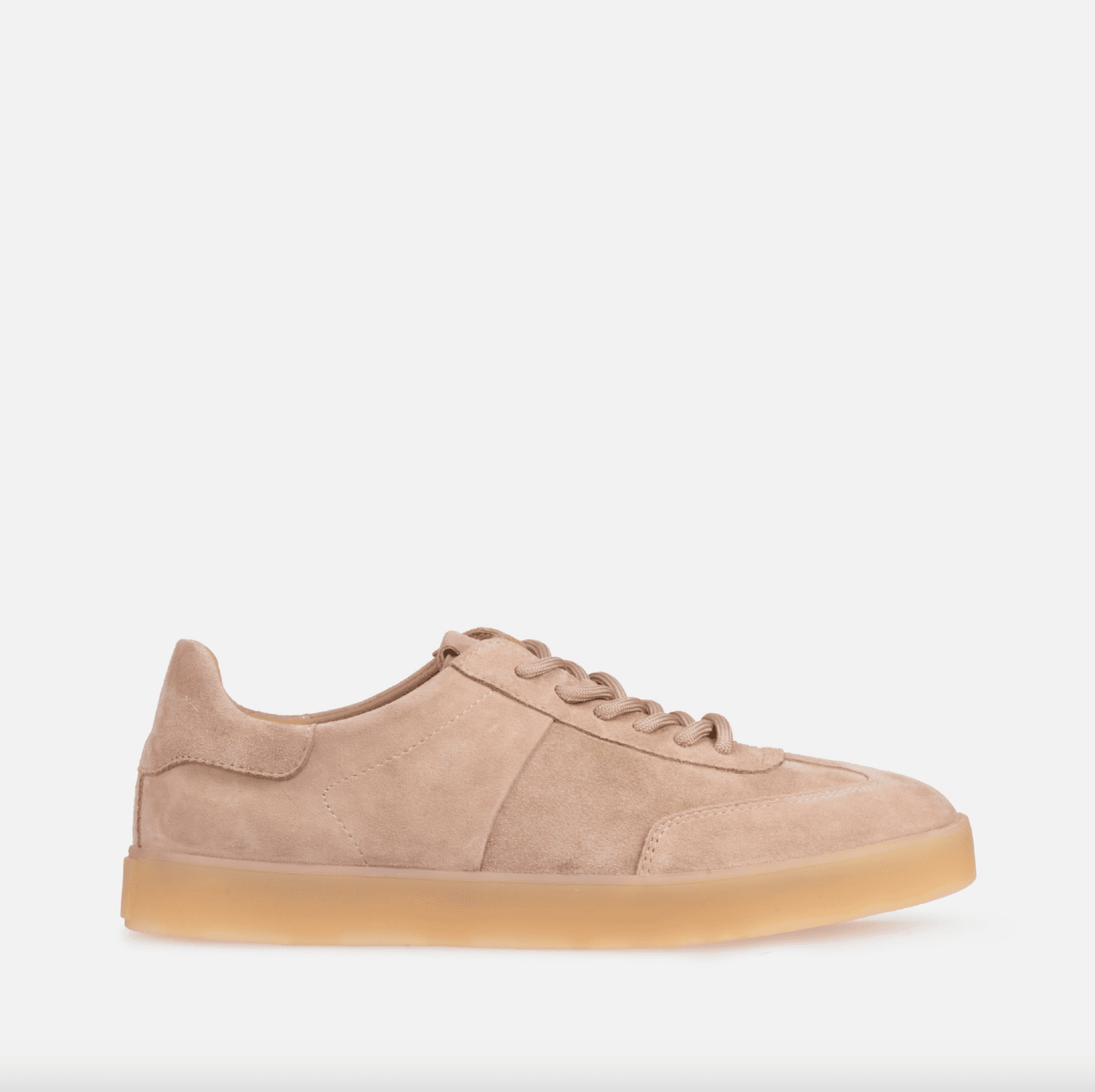 beige suede sneakers