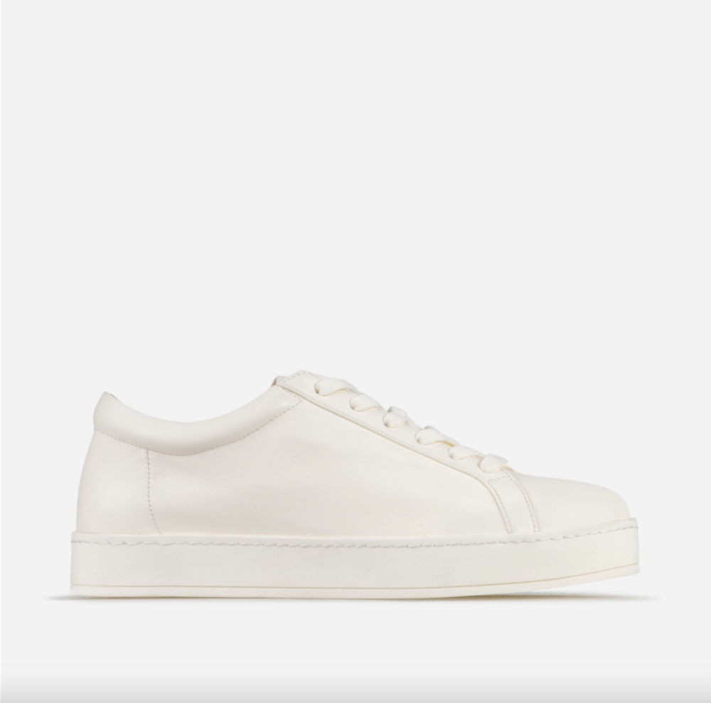 white leather platform sneakers