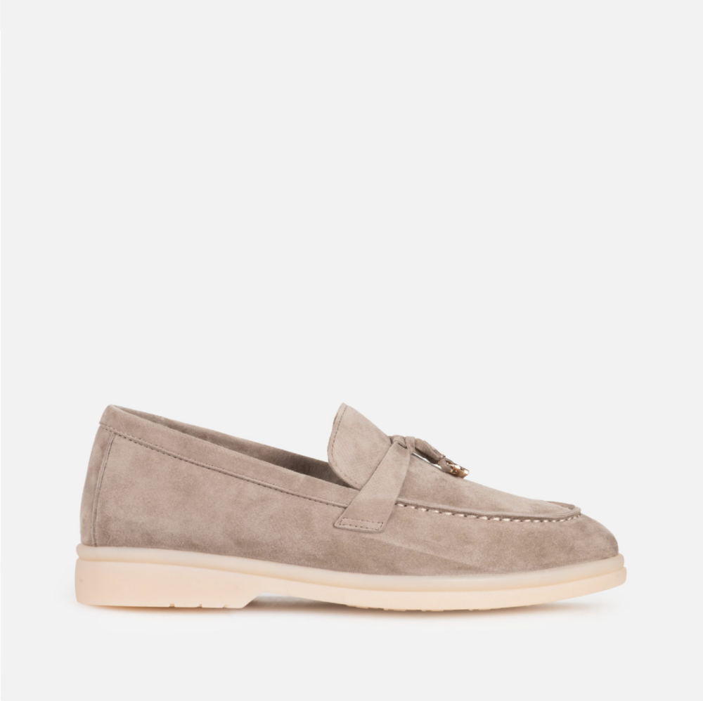 mocasines beige oscuro mujer